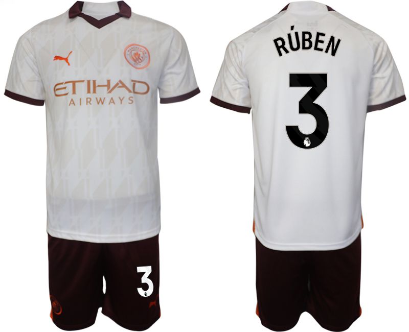 Men 2023-2024 Club Manchester City away white #3 Soccer Jersey